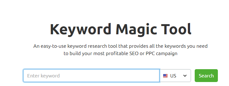 SEMrush keyword magic tool